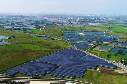 地面型太陽能電廠鳥瞰