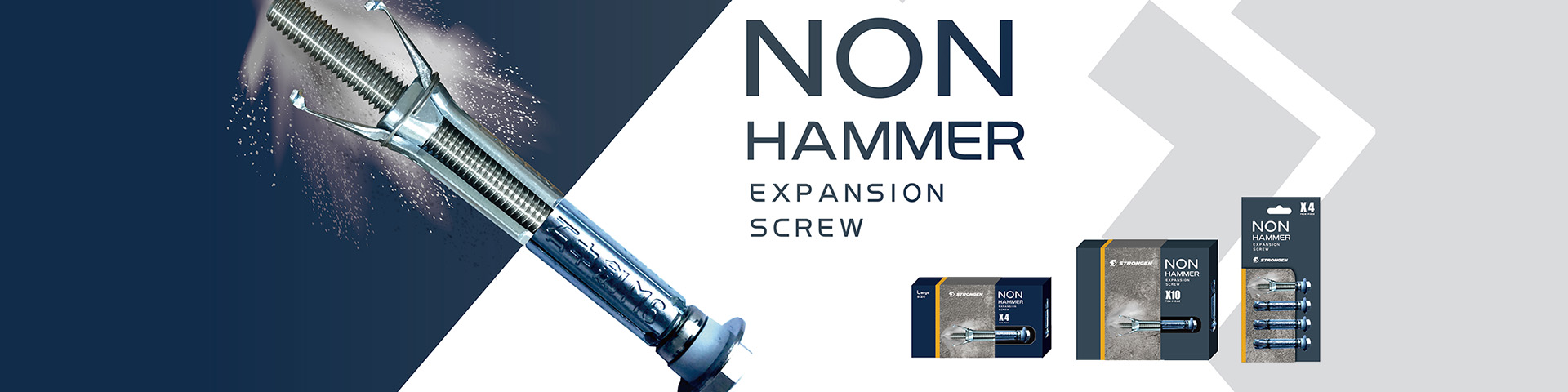 石中劍免鎚膨脹螺絲產品包裝 — NON HAMMER EXPANSION SCREW